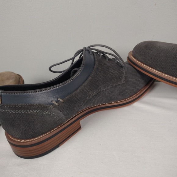 Joseph Abboud Cannon Mens 8.5 Gray Leather Suede Oxford Dress Shoes